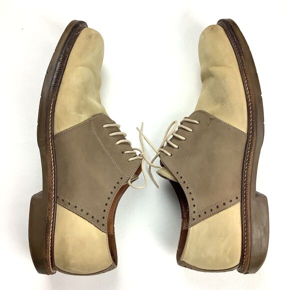 Johnston Murphy Italy Passport Leather Shoes Men\'s 11.5 Oxford Brogue Beige Tan main image 11